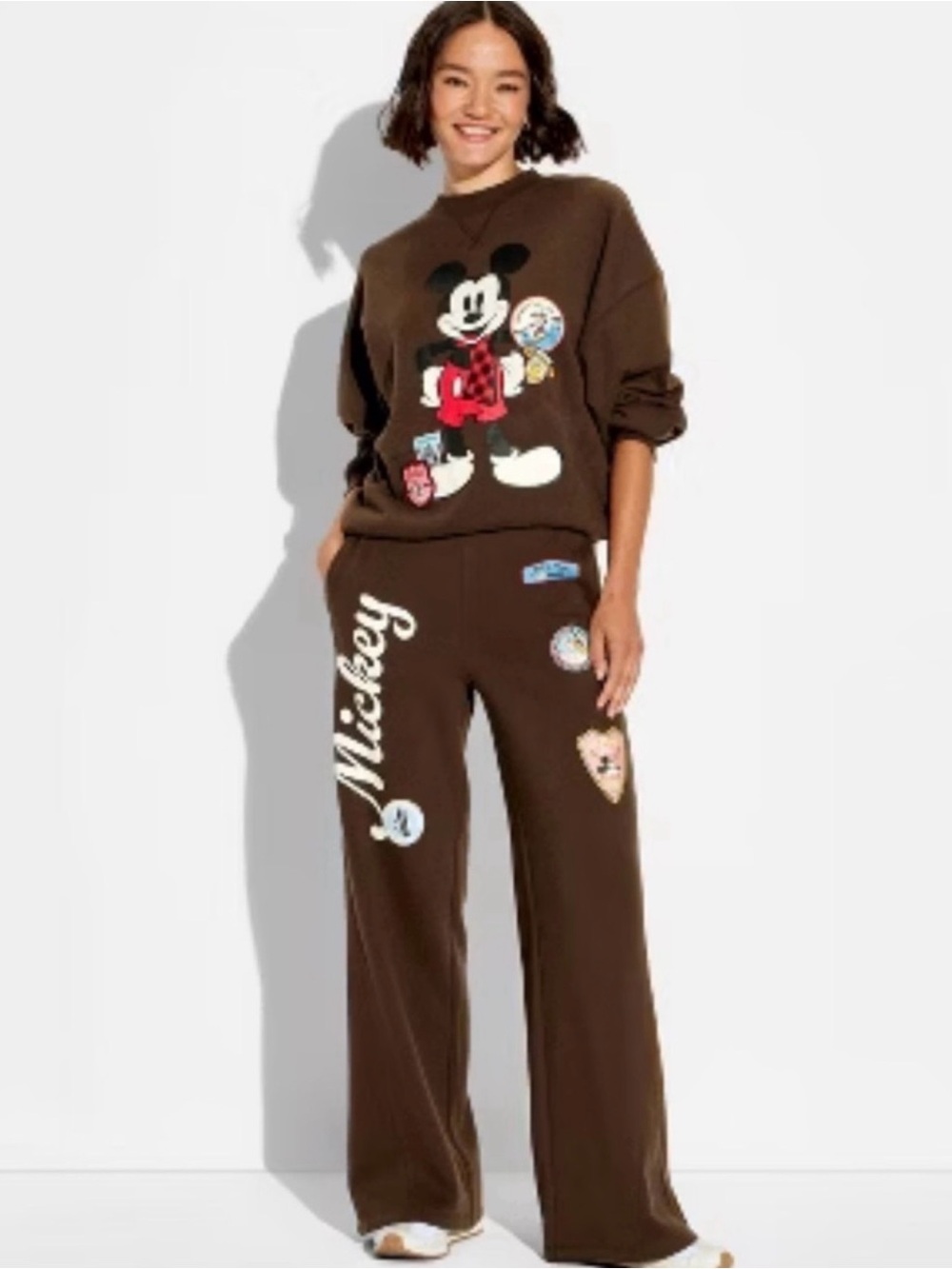 Target Brown Mickey Graphic Women's Pajama Set